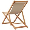 vidaXL Folding Beach Chairs 2 pcs Beige Fabric and Solid Wood