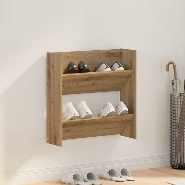 vidaXL Shoe Cabinet Artisan Oak 60 x 18 x 60 cm Engineered Wood