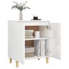 vidaXL Sideboard&Solid Wood Legs High Gloss White 60x35x70cm Engineered Wood
