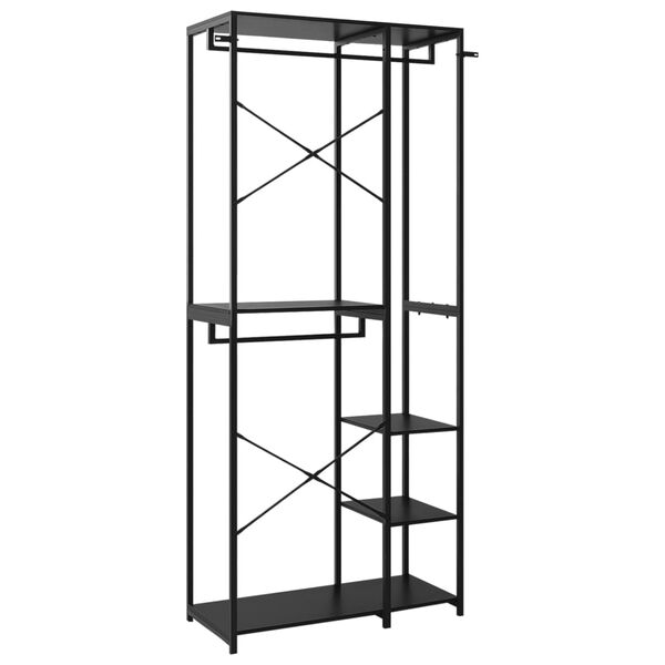 vidaXL Wardrobe Black 90x40x213 cm Metal and Engineered Wood
