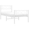 vidaXL Metal Bed Frame without Mattress with Footboard White 80x200cm