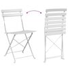 vidaXL Garden Folding Chair Folding 2 pcs White 42 x 46 x 82cm Steel