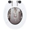 vidaXL WC Toilet Seats 2 pcs with Soft Close Lids MDF New York Design