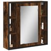 vidaXL Bathroom Mirror Cabinet Smoked Oak 60x16x60 cm Engineered Wood