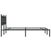 vidaXL Metal Bed Frame without Mattress with Headboard Black 140x200cm