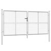 vidaXL Mesh Garden Gate Silver 300x125 cm Galvanised Steel