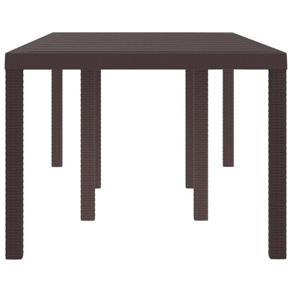 vidaXL Garden Dining Table Brown 200 x 100 x 73 cm Poly Rattan