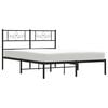 vidaXL Metal Bed Frame without Mattress with Headboard Black 135x190cm