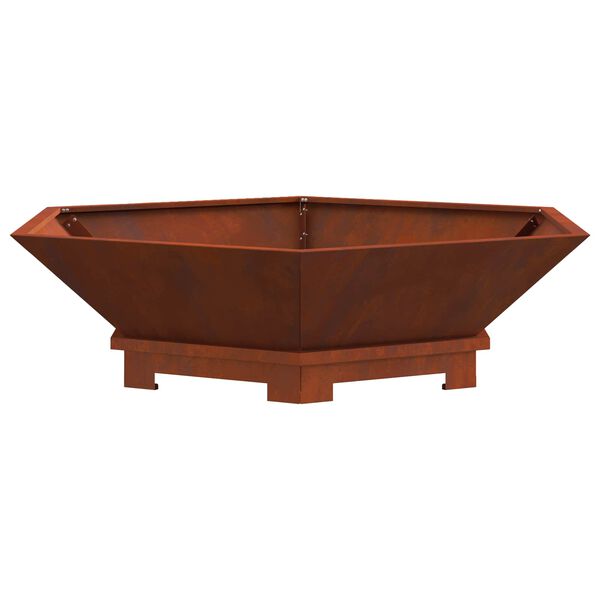 vidaXL Fire Pit Brown 100 x 100 x 28 cm Weathering Steel