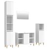 vidaXL 4 Piece Bathroom Furniture Set High Gloss White Engineered Wood