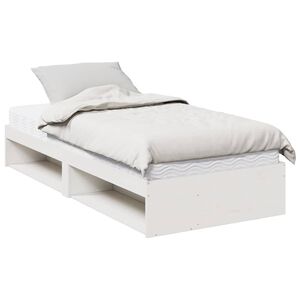 vidaXL Day Bed with Mattress White 100x200 cm Solid Wood Pine