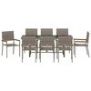 vidaXL Garden Dining Set 9 pcs Grey Poly Rattan