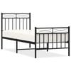 vidaXL Metal Bed Frame without Mattress with Footboard Black 80x200cm