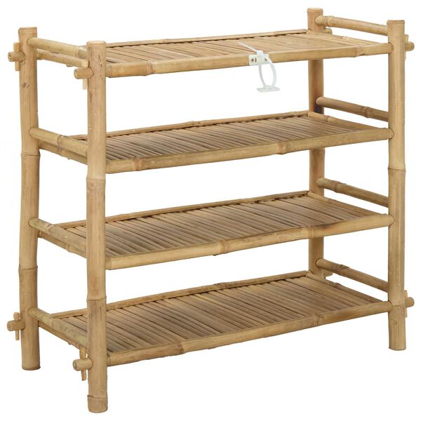 vidaXL Shoe Rack with Shelf Natural 4-tier Bamboo