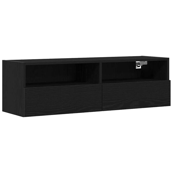 vidaXL TV Wall Cabinet Black Oak 100 x 30 x 30 cm Engineered Wood
