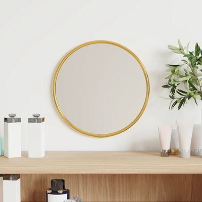 vidaXL Wall Mirror Gold Ø 20 cm Round