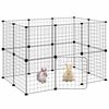 vidaXL 20-Panel Pet Cage with Door Black 35x35 cm Steel