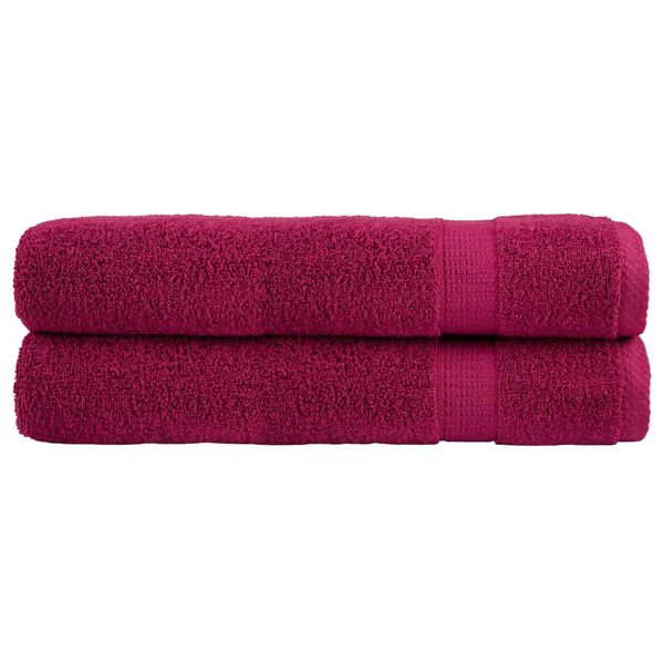 vidaXL Premium Towels "SOLUND" 2 pcs Bordeaux 100x200 cm 600 gsm