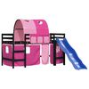 vidaXL Kids' Loft Bed with Tunnel without Mattress Pink 90x190 cm Single