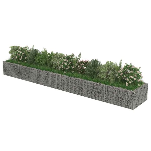 vidaXL Gabion Raised Bed Galvanised Steel 540x90x50 cm