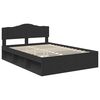 vidaXL Bed Frame with Headboard Black 140 x 200 cm Solid Pine Wood