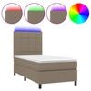 vidaXL Box Spring Bed with Mattress&LED Taupe 100x200 cm Fabric
