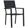 vidaXL Garden Dining Set 5 pcs Black Powder-Coated Steel