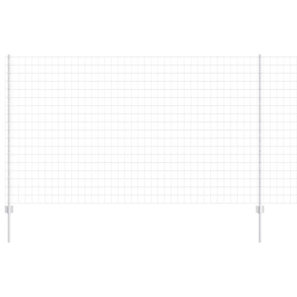 vidaXL Fence with Post Silver 1.4 x 10 m Steel