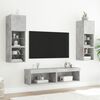 vidaXL TV Cabinets with LED Lights 2 pcs Concrete Grey 60x30x30 cm