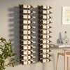 vidaXL Wall Mounted Wine Rack for 24 Bottles 2 pcs Gold Iron