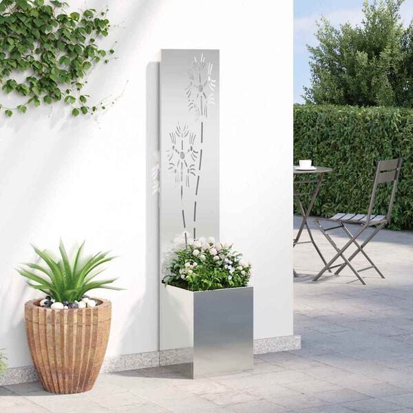vidaXL Garden Privacy Screen Silver 32 x 140 cm Galvanised steel