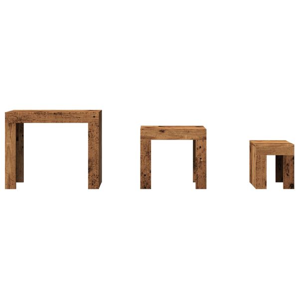 vidaXL Nesting Coffee Tables 3 pcs Old Wood Engineered Wood