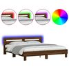 vidaXL Bed Frame with LED without Mattress Brown Oak 160x200 cm
