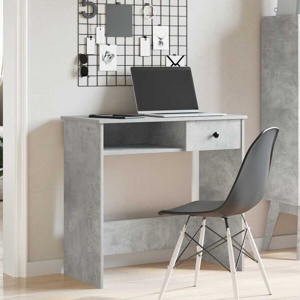 vidaXL Desk Concrete Grey 80x40x75 cm Engineered Wood