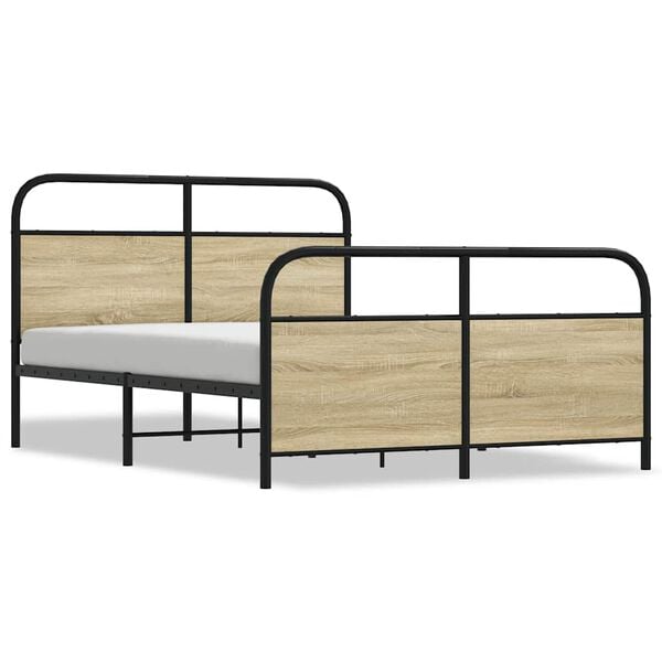 vidaXL Bed Frame Without Mattress 120x200 cm Sonoma Oak Engineered Wood