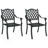 vidaXL Garden Chair 2 pcs Black 56 x 55 x 92.5cm Aluminium