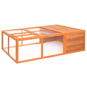 vidaXL Garden Animal Cage | Natural Wood | Solid fir wood and steel