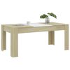 vidaXL Dining Table White and Sonoma Oak 180x90x76 cm Engineered Wood