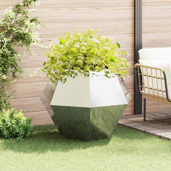 vidaXL Planter Silver 100 x 100 x 80 cm Stainless Steel