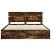 vidaXL Bed Frame Smoked Oak 180 x 200 cm Solid Pine Wood