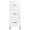 vidaXL Highboard High Gloss White 34.5x34x180 cm Engineered Wood