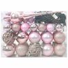 vidaXL Christmas Bauble Set with 150 LEDs 61 pcs Pink Plastic