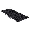vidaXL Garden Highback Chair Cushions 4 pcs Black Check Pattern 120x50x7 cm Fabric