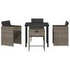 vidaXL Garden Dining Set with Cushion 5 pcs Grey Poly Rattan