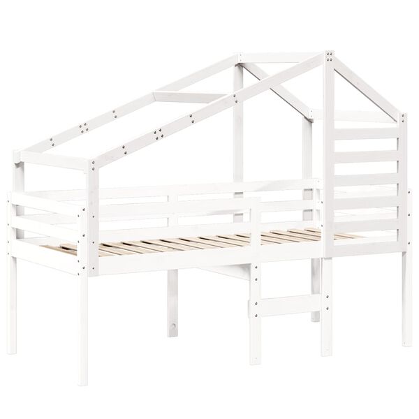 vidaXL Kids' Bed Roof White 188x97x113 cm Solid Wood Pine