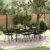 vidaXL Garden Dining Set 7 pcs Black Powder-Coated Steel