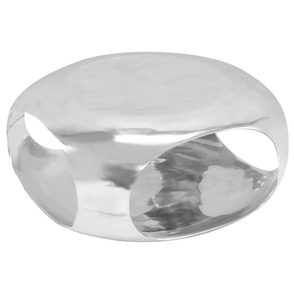 vidaXL Coffee Table Casted Aluminium 70x70x32 cm Silver