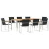 vidaXL Garden Dining Set 9 pcs Brown Solid Teak Wood