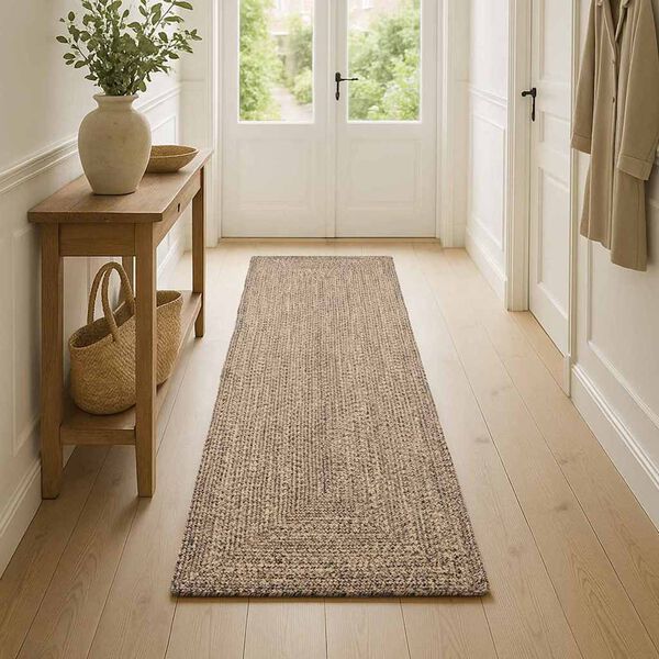 vidaXL Area Rugs Rectangular Natural and Black 80 x 400 cm Jute