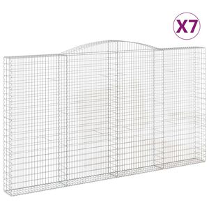 vidaXL Arched Gabion Baskets 7 pcs 400x30x220/240 cm Galvanised Iron